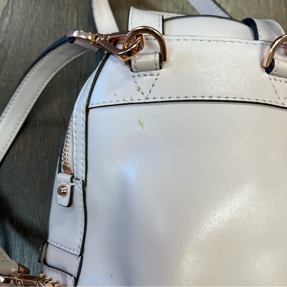 MICHAEL KORS Rhea Mini Leather Backpack Studded Soft Pink/Rose Gold - Picture 6 of 9